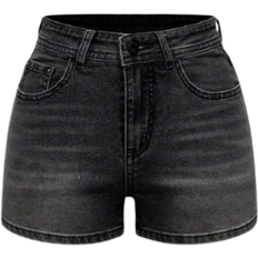 Shein Womens Summer Casual Washed Bowknot Decor Slim Fit Shorts
