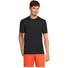 Lands' End Men's Short Sleeve Upf 50 Swim Tee Rash Guard Black Medium