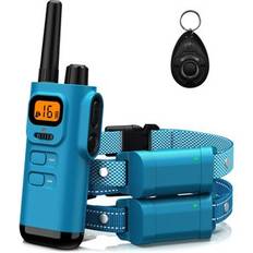 Bousnic Remote Waterproof Rechargeable Dog Shock Collar 4000-ft 2 Count Lake Blue