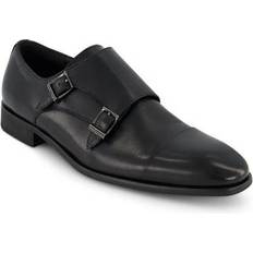 Black - Men Monks Karl Lagerfeld Paris Men's Double Monk Cap Toe Dress Shoe - Black