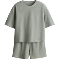 Schlafanzüge H&M Waffled Pyjamas - Dusty Green