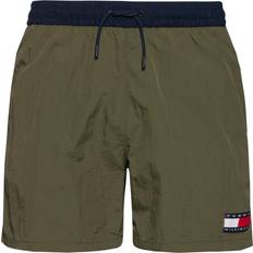 Men - White Swimwear Tommy Hilfiger Drawstring Swim Shorts - Khaki Green
