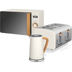 Swan Kettles Swan 1.7L Stainless Steel Electric Kettle with Microwave and 4 Slice Toaster