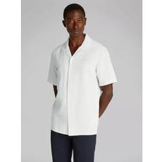 Calvin Klein Grey Shirts Calvin Klein Linen Cotton Cuban Collar Shirt