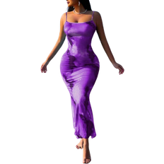 Shein Schmal geschnittenes Damen Cami-Kleid mit sexy Verlauf-Blumenmuster