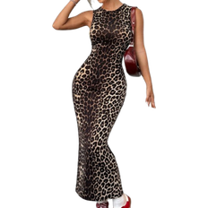 Shein Neues Damen Kleid mit Leopardenmuster, ärmellos und rundem Ausschnitt