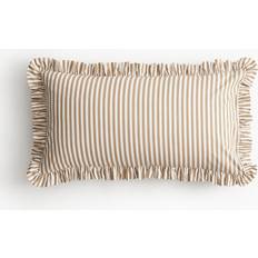 H&M I Bomuld Med Flæser 50x90 Hovedpudebetræk Beige (90x50cm)
