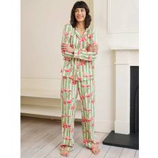 Green Pyjamas Chelsea Peers Flamingo Organic Cotton Rich Long Pyjama Set - Green