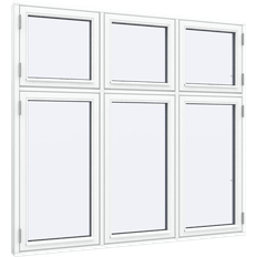 Sparvinduer DB0306 Træ Sidehængt vindue Vindue med 3-lags glas 121x86cm
