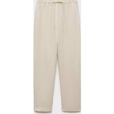 Mango Trousers - Linen Dam Byxor - Pastel Grey