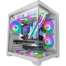 Mars Gaming MCVIEW2W Computer Case mATX White