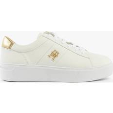 Tommy Hilfiger Leather TH Monogram Court Trainers - White
