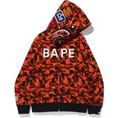 A Bathing Ape Outerwear A Bathing Ape x XO Shark Camo Full Zip Hoodie - Orange Red