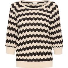 Part Two Dame Sweatere Part Two Rosine PW Knit Pullover - Whitecap/Black