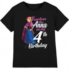 Frozen Childrens Kids Fearless Like Anna 4th Birthday T-Shirt - Svart