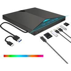 OrcoW USB 3.0 Type-C Portable CD/DVD Disk Drive Player Burner Reader
