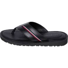 Tommy Hilfiger Herre Klipklappere Tommy Hilfiger Herren Zehensandalen - Schwarz Glattleder