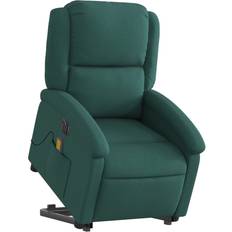 Fauteuils de massage vidaXL Fauteuil Inclinable De Massage Électrique Vert Foncé Tissu