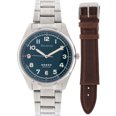 Moretime set med extra armband, silver/blå