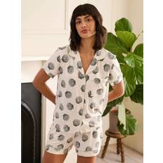 Chelsea Peers Sea Shell Shorty Pyjama Set - Off White/Black