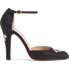 Valentino Garavani Pumps Valentino Garavani Hi Dolly Fabric Pumps With 105 Mm Floral Embroidery - Black