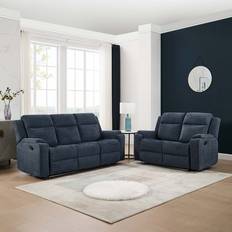 Brayden Studio Orka 2+3 Fabric Manual Recliner Set 86cm H X 201cm W X 77cm D Sofa 3 Seater