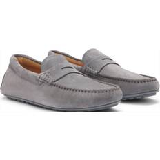 Suede Moccasins BOSS Noel Moccasin Suede Driver Shoe - Grey