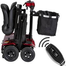 LED Lights Mobility Scooters Green Power Auto Folding Electric Mobility Scooter Remote Control Removable Lithium Battery