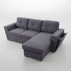 Latitude Run Linen 3 Seater Corner Bed 72cm H X 240cm W X 86cm D Sofa