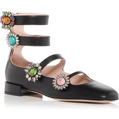 Leather Ballerinas Valentino Garavani Ballerina Flats With Straps - Black/Crystal/Multicolour