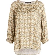 Betty Barclay Kläder Betty Barclay Graphic Print Round Neck Blouse - Khaki