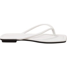 Shein Fashionable Outdoors Thong Sandals for Women, Minimalist Plain Artificial Leather Toe Post Flat Sandals