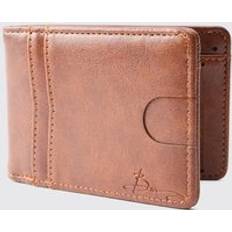 boohooMAN Mens Choc Brown BM Signature Debossed Card Holder