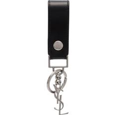 Saint Laurent Cassandre Leather Key-Holder - Black