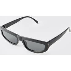 boohooMAN Mens Black Plastic Rectangular Sunglasses