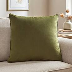 Dunelm Recycled Velour Square - Olive Cushion Cover Green (55x55cm)