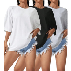 Shein Rundhals Kurzarm Lässig Top - Alltagsmode