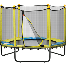 140.0 cm Trampolines Homcom Kids Trampoline with Enclosure Safety Net Pads