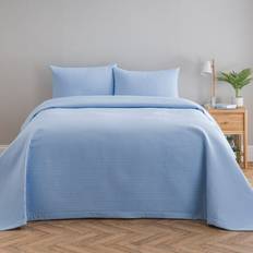 Dunelm Spencer Pinsonic Bedspread Blue (235x235cm)