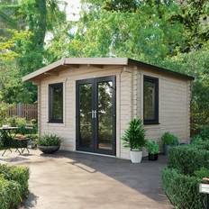 Grey Medium Cabin Power Sheds 10 ft W x 10 ft D Right Hand Door (Building Area )