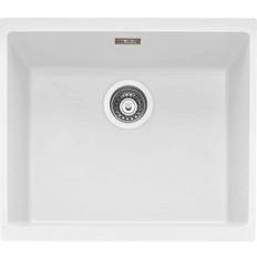 White Full-Size Sinks Caple Leesti 500 Chalk White 1.0 Bowl Undermount Granite Kitchen Sink