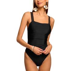 Ramy Brook Myra One-Piece Swimsuit - Black/Gold Embroidery