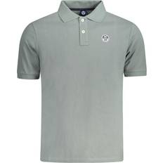 Green Cotton Men Polo Shirt