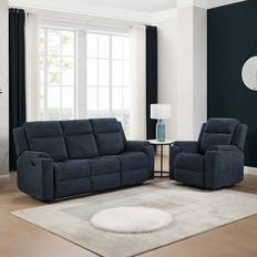 Brayden Studio Orka 1+3 Fabric Manual Recliner Set 86cm H X 201cm W X 77cm D Sofa 3 Seater