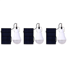 Jojomino 3X Solar Panel Powered LED Bulb Light 15W