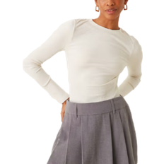 New Look Crew Neck Long Sleeve Bodysuit - Cream-White