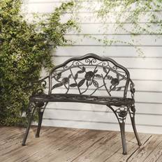 Outdoor Patio Bench Furniture with Armrests 80cm H x 100cm W x 54cm D