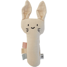 Organic Mjuk Skallra Kanin Babyleksaker Unisex Beige 14 cm