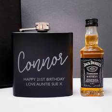 Hip Flasks Personalised Hipflask And Whiskey Miniature Set 13.5 x 9.4 x 2 cm Hip Flask