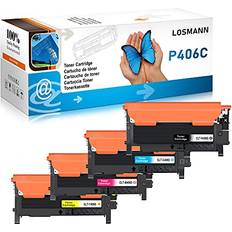 LOSMANN 4x Toner Kompatibel För Samsung 406S CLP-360 CLT-K406S CLT-C406S CLT-M406S CLT-Y406S - 5W 5W CLP-367W x 36L
